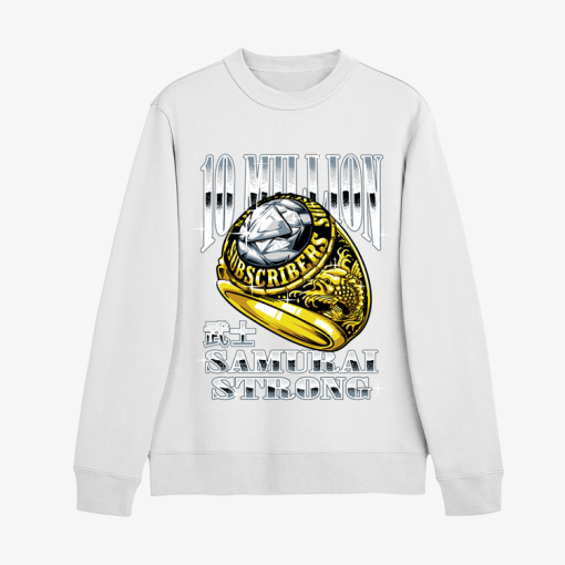 CORYxKENSHIN CHAMP10NSHIP RING WHITE CREWNECK